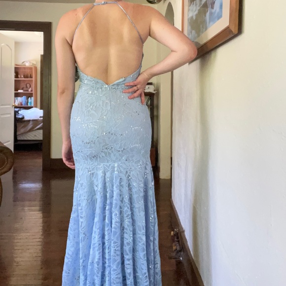 B. Darlin Open Back Lacy  Mermaid Prom Dress - Picture 4 of 6